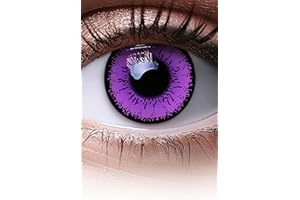 ‎MERALENS MERALENS Halloween lila farbige Kontaktlinsen Purple Flower, 2 Stück (1 Paar), Ohne Sehstärke, Kontaktlinse farbig für Cosplay, Karneval, Fasching, Anime, Kostüm ohne Stärke