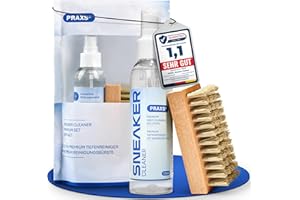 PRAXS® Sneaker Reiniger Set – Schuhreiniger & Sneaker Cleaner für Wildleder, Nubuk, Suede & Stoff – Schuhputzmittel inkl. Bürste