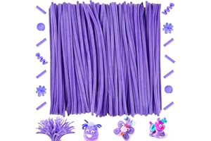 OUYIWEIMAOYI 200 Pcs Bastoncini in ciniglia, Scovolini colorati，Steli di ciniglia decorativi,Decorativi in ciniglia Per Artigianato fai da te, Decorazioni, Natale,Creativi lavoretti (taro purple)