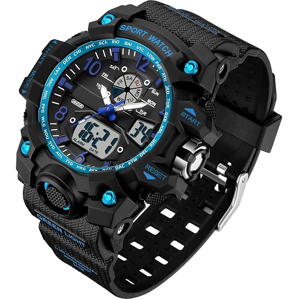 GRUPO MUNRECO Real Madrid RMD0014-05 Kinderuhr, Quarz, Analog Und Digital, 3 ATM, Real Madrid, Kalender, Stoppuhr, Alarm, Licht, Blau, 40 Mm, Band