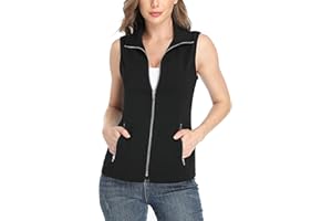Dilgul Gilet Donna Estivo con Colletto Giacca Leggera Senza Maniche con Cerniera con Tasche