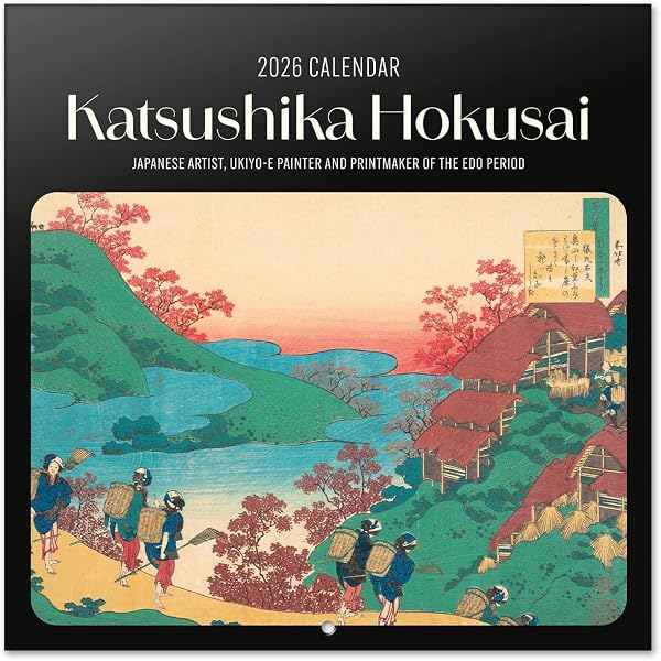 Calendario Da Parete 2026 Hokusai - 16 Mesi (Set 2025-Dic 2026), Quadrato, Con Griglia Grande