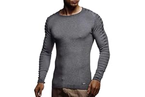 Leif Nelson Strickpullover Herren Rundhals - Dünner Männer Strick Pullover für Winter & Sommer - Coole Crewneck Männer Pullover mit Rundkragen