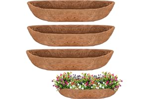Fengaim Trough Coco Replacement Liners, Coco Fiber Liners for Planters Hanging Basket Liners, Coco Coir Liners Window Box Liners, Wall-mounted Coco Liner for Window Box (3 Pack, 30 Inch)