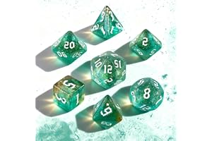 SLAKOZYT DND-kub set, 7 stycken MTG D & D Dice polyedriska tärningar rollspelsspel, pathfinder, board spel, D20 D12 D10 D8 D6