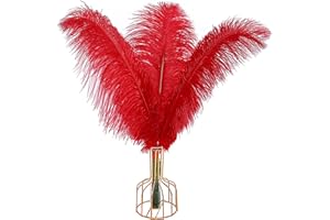 THARAHT 12 plumas rojas de avestruz a granel naturales 16-18 pulgadas 40 cm - 45 cm para el Centro de la fiesta de bodas Gatsby Pascua y plumas de avestruz decoradas en el hogar