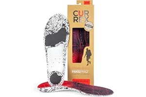 ‎CURREX CURREX HikePro Einlegesohle – Deine neue Dimension des Wanderns. Dynamische Performance Einlegesohle für Walking, Hiking oder Spaziergänge,Rot (Low Profile),EU 42-44 (Tag L)