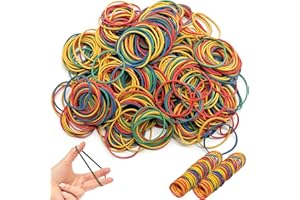 GEERDAN 500 Pezzi Elastici Gomma Colorati di Cartelle, per Scuola Casa Ufficio 38mm Dimensioni