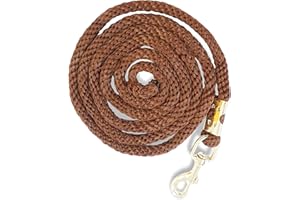 PFERDELINIS Führstrick für Pferd - Anbindestrick in verschiedenen stylischen Designs, Führleine, Anbindeseil Pony, Esel, Ziege (Braun)
