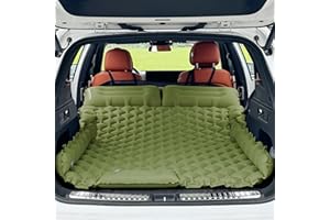 EULANT Hinchable Colchón para Coche con Bomba y Almohadas,Ultraligero Colchón de Aire para Maletero de Automóviles,Doble Colchon﻿ Inflable Camping,Impermeable Cama Coche para SUV MPV, 183 * 131 * 7cm