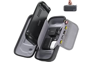 JSAUX Torba kompatybilny z Steam Deck – ochronne twarde etui z wbudowanym zasilaczem sieciowym, przenośne etui kompatybilny z konsolą Steam Deck, akcesoria – BG0102