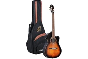 Ortega Private Room Series Thinline Acoustic-Electric Full Size Slim Neck Guitar Solid Spruce/Mahogany Distressed Burst