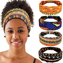 Fascie Capelli Donna 4 Pezzi, Stampate Boho, Elastiche, Per Yoga E Quotidiano, Misto Cotone