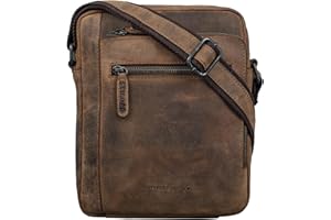STILORD 'Bruce' Bolsos de Cuero para Hombres Bolsa Bandolera Pequeño Bolso Mensajero Caballero Hombre para iPad Tablet 9.7 Pulgadas Piel de Vaca Genuina