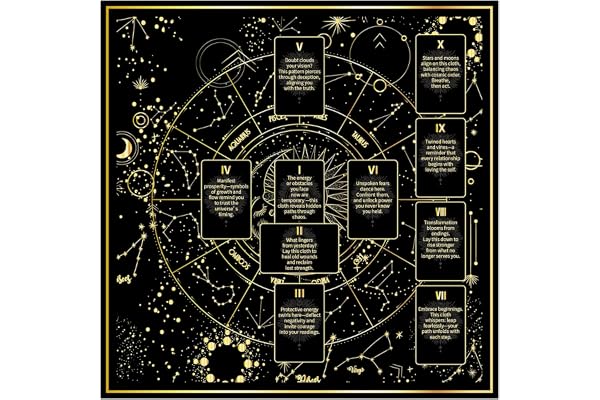 BOXOB Nappe de Tarot, 63x63 cm Carré Flanelle Étoile Totem Autel Pendule Tapis Sacré Divination Tissu pour Cartes Lecture Sorcellerie Magie Rituels Spirituels Fournitures