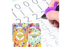 QianShouYan Large Size Magic Practice Copybooks for Kids Reusable Handwriting Workbooks for Preschools Grooves Template Design and Handwriting Aid Practice for Kids Age 3-8 (4 Books with Pens)
