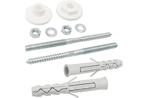 AERZETIX - C67233 - Kit de fijación (10 piezas) para lavabo suspendido tornillo/espárrago Ø8x120mm de doble rosca - taco Ø12x80mm en poliamida - fregadero sanitario hormigón ladrillo