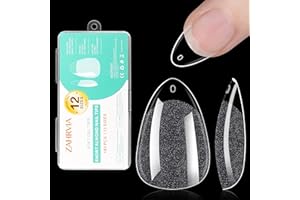 Tip Unghie Extra Corte a Mandorla - ZAHRVIA Punte a Copertura Completa Punte in Gel Morbido Punte per Unghie Corte Punte per Unghie Finte in Resina PMMA, 192 Pezzi 12 Diverse (Short Almond)