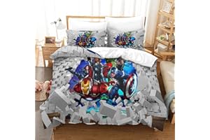 Auusda Spider-Man Imprimir Funda Nórdica Peter Parker Precioso Patrón para Niños Niños Niñas Funda De Edredón De Microfibra Ligera King（220x240cm）