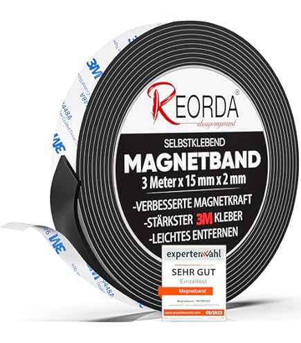 Magflex Flexible Magnetband Selbstklebend - 25,4mm Breit, 1m Länge Für Bastelprojekte