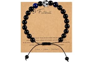 Mikovivi Bracelet Football Réglable Pierre d'Oil Tigre Bleu Bracelet Football avec Bonnes Significations Cadeau d'Anniversaire Remise Diplôme Adapté Adolescents Garçons