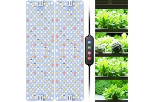 ANPSSSEN Confezione da 2 Lampade LED per Piante, Luce per Piante a Spettro Completo per Interni, Pannello Grow Light con Timer Automatico 4/8/12H, Lampada Crescita per Germinazione, Vegetativa e Fioritura