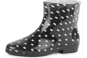 Ladeheid Botines de Lluvia para Mujeres Botas de Agua Zapatos Impermeables de Mujer Botines Elegantes de Goma Rainboots Bootie Botín LAZT201802