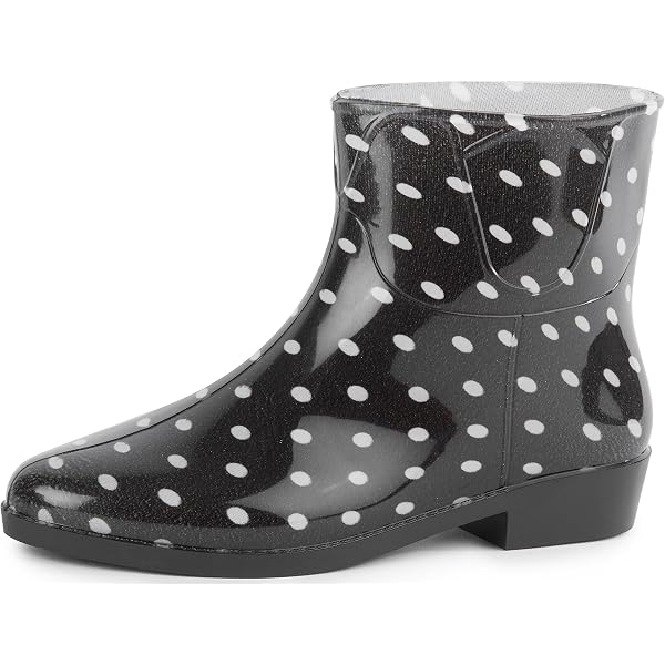 Bottes De Pluie Femme – Haute Cheville – Imperméable PVC – Semelle Antidérapante – Pour Jardin, Camping