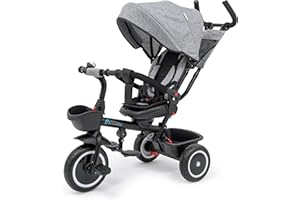 FOR YOUR LITTLE ONE Foryourlittleone Kids Trike V3 Grey Tricycle Baby Push with Parent Handle Bike 9 Months to 5 Years Trike with Parent Handle, Multi-Functional Tricycle