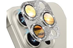 WoPail Glitzernde Kameraschutz für iPhone 16 Pro/iPhone 16 Pro Max Bling Diamant Ultra-Klar Objektivschutz 9H Härte Gehärtetes Glas Linse Schutzfolie für iPhone 16 Pro/iPhone 16 Pro Max - Grau