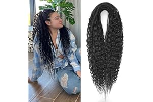 FANWYFYU 24INCH-Double Ended Extensiones de Rastas Sintéticas Delgadas 15Hebras Cabello Trenzado de Ganchillo Rastas Suaves Rastas de Un Solo Extremo Reggae Hip-Hop Estilo Hippie（1B）