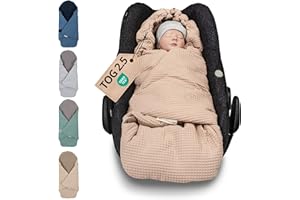 ULLENBOOM Einschlagdecke Babyschale, 100% OEKO-TEX Materialien, Sand (Made in EU) - Babydecke für Kindersitz oder Kinderwagen, kuschelige Decke für Babys, Ideal für Herbst und Winter