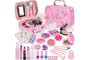 Gifitizi Kinderschminke Set Mädchen Schminkkoffer Mädchen, Schminke Kinder Mädchen Geschenke 3 4 5 6 7 8 9 Jahre Spielzeug ab 3 Jahre Mädchen Kinder Schminkset Halloween Make Up Geburtstagsgeschenk
