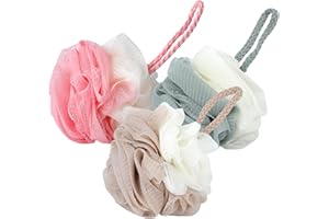 Itingy Exfoliating Shower Puffs for Women & Men – Spa-Like Mesh Bath Sponge, Bath Scrunchie Two-Tone Spliced Eco-Friendly & Skin-Safe, 50g Body Loofah Soft & Durable Portable for Travel - 3 Pack