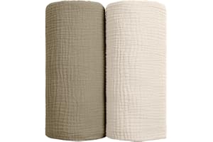 lulumoon Koce do pieluchy dla niemowląt - Bawełniany koc do owijania Miękki kocyk recepcyjny dla niemowląt Neutralny 2Pack (oliwkowy)