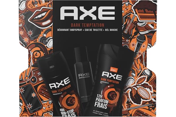Axe Coffret Homme Dark Temptation Déodorant, Eau de Toilette Gel Douche x1