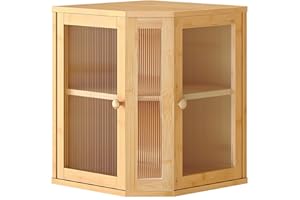 Lambluefly Portapane di Grande Capacità, Porta Pane da Cucina a 2 Livelli, Portapane Moderno con Porta in Acrilico a Doppia Ondulazione, Portapane Legno Adatto per Conservare Pane e Altri Alimenti