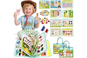 Sumtoco Busy Board Française, Busy Board Montessori Age 1 an, Ferme Livre Enfant 2 Ans, Jeux Montessori 2, Quiet Book, Jouet 2 Ans, Jeux Voiture Enfant Voyage, Cadeau Garcon Fille 1 2 3 4 Ans