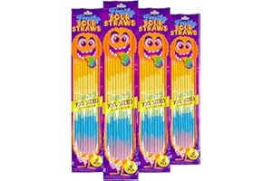 MIJOMA Brause-Stäbchen Set - XXL Brausestangen gefüllt mit saurem Pulver - 5 fruchtige Geschmacksrichtungen, Glutenfrei, 4 Tüten je 10 Stangen à 130g, insgesamt 520g - Party, Snack & Naschkatzen