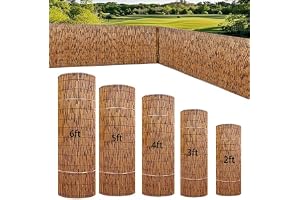 Bambu staket rulle 50 80 100 120 160 cm högt naturligt vassstaket rullat bambu insynsskydd dekorativt staket utomhus insynsskydd andningsbart för trädgård bakgård staket avdelare(H60xL300cm)