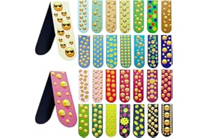 Juxtaposia Smiley Lesezeichen Kinder,Lesezeichen zur Seitenmarkierung in Büchern,Magnetische Seiten Markierungen für Lehrer,Studenten,Buchliebhaber,etc.