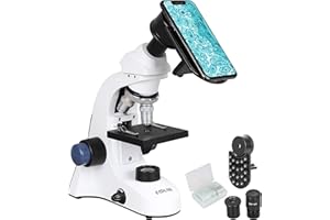ESSLNB Microscope 40x-1000x Microscope pour Enfants Étudiants Adultes with Mécanique Étape Abbé Condenseur Lames de Microscope et Téléphone Adaptateur