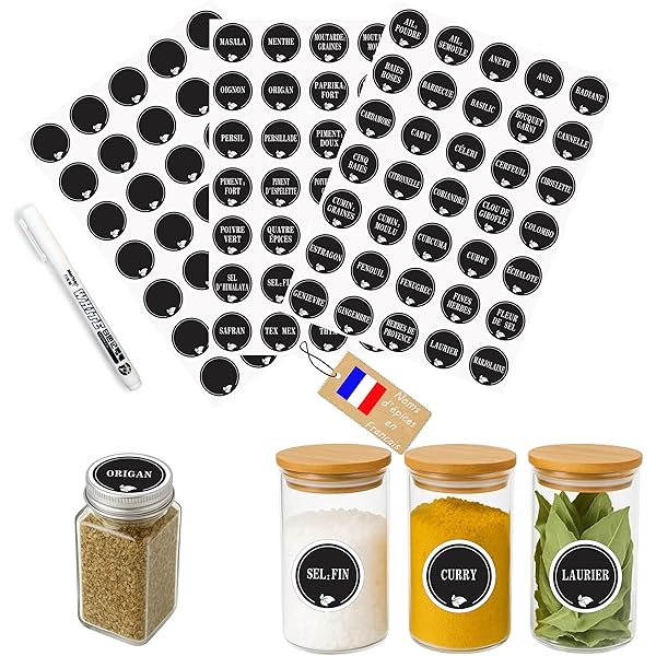 Lot De 120 Etiquettes Autocollantes, Etiquette Epices Avec