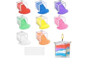 Scentoria Paraffinwachs für Kerzenherstellung - 8 Farben, 10 Dochte, Wachsgranulat für Sand und Bewässerung - DIY-Kerzen-Kit (240g)