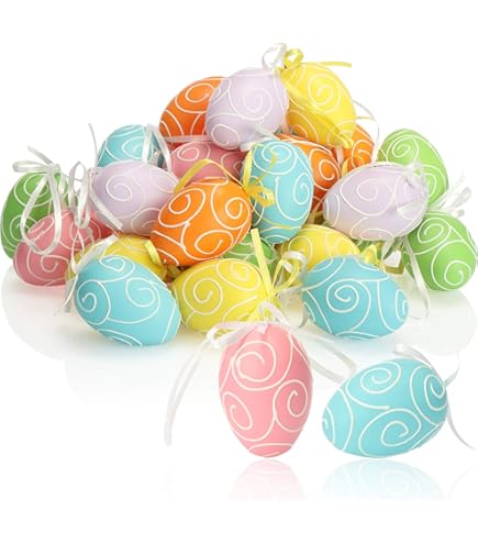 COM-FOUR® 18x Oeufs De Pâques à Suspendre - Oeufs De Pâques Avec