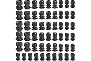 FOGAWA 55 Pièces Presse étoupes Étanches IP68 Passe-câbles Étanches PG7/ PG9/ PG11/ PG13.5/ PG16/ PG19 Presse-étoupes Réglables pour Maison, Jardin, boîte de dérivation (Noir)