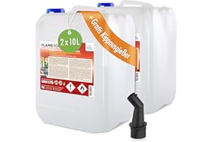 ‎HÖFER CHEMIE Höfer Chemie 20 L FLAMBIOL® Bioethanol 100% Hochrein (2 x 10 L) für Ethanol Kamin, Ethanol Feuerstelle, Tischfeuer und Bioethanol Kamin