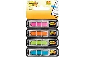 Post-It Index Marcadores Flecha, Azul, Naranja, Rosa y Verde, 11.9 mm x 43.2 mm, 24 Marcadores/Dispensador, 4 Dispensadores