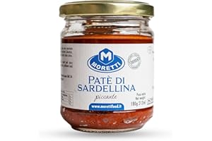 Moretti®Cremoso Patè di Sardellina - Gusto Piccante con Peperoncino Calabrese - Vasetto di 180 grammi - Autentico Prodotto Tipico della Calabria