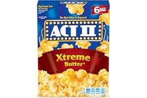 ACT II Xtreme Butter Lot de 6 sachets de maïs soufflé pour micro-ondes 78 g